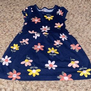 Navy flower print skater dress